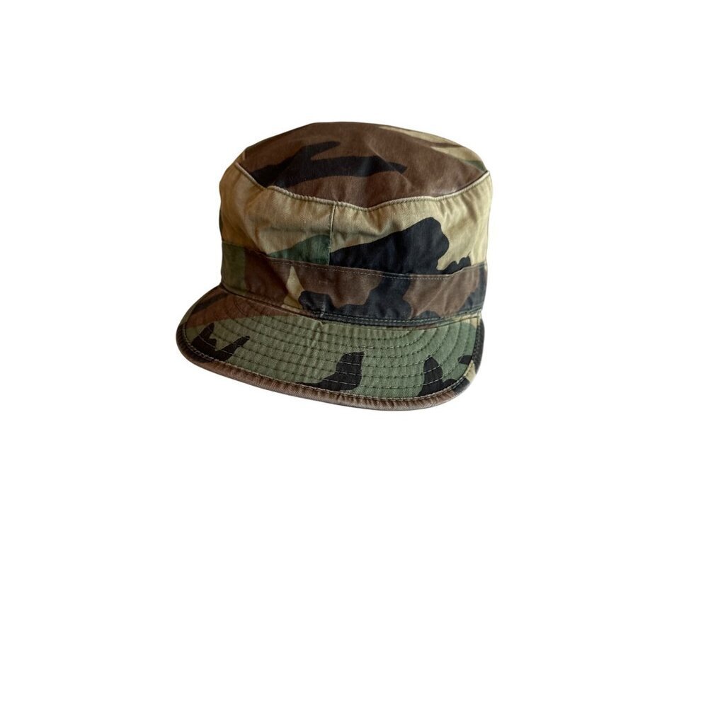 Woodland Camouflage Cap 7 1/4 Size Military, Army Combat